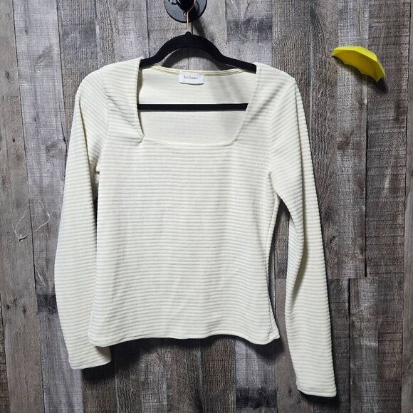 Böhme Cream Textured Square Neck Tee - Picture 1 of 4